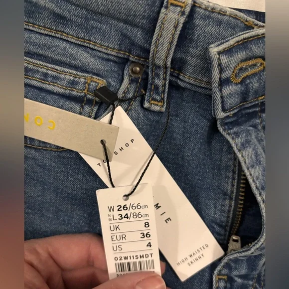 Topshop JAMIE Classic Blue Straight Leg Jeans - Picture 2 of 4